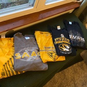 5 Mizzou athletics t shirts